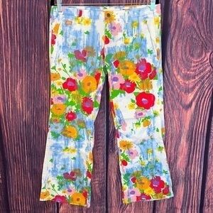 Miss Sixty Thierry Floral Bold Pattern Lightweight Thin Short Stretch Pants